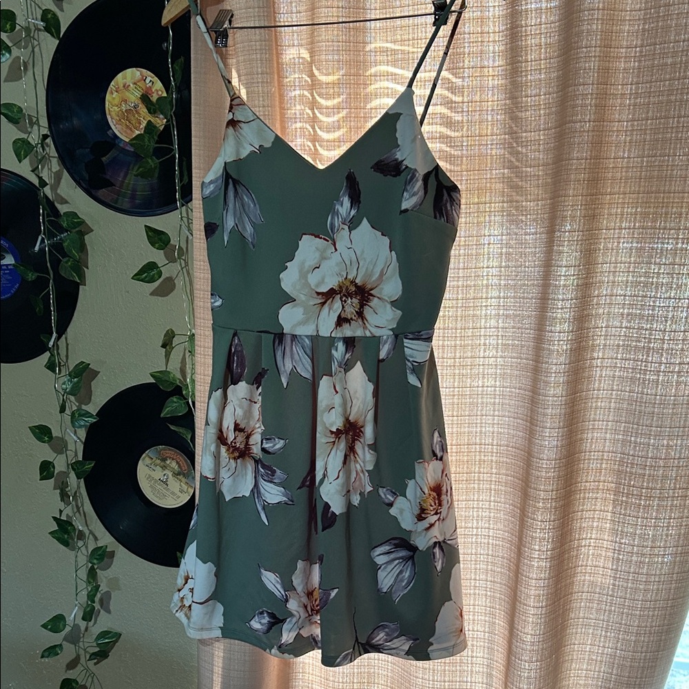 Monteau Green Floral Dress